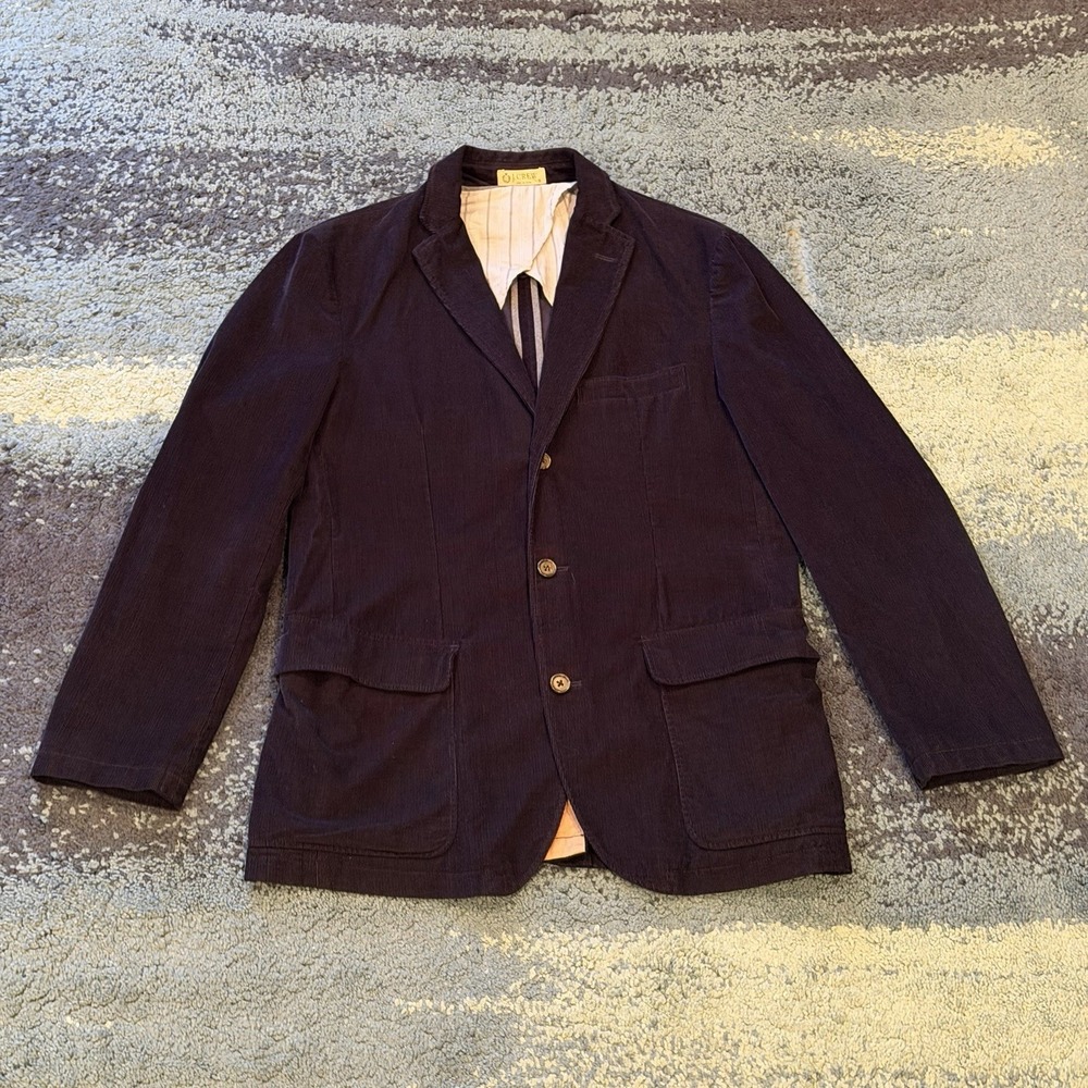J.Crew Blazer Mens Small Navy Blue Corduroy Clayton Sport Coat 3 Button Jacket
